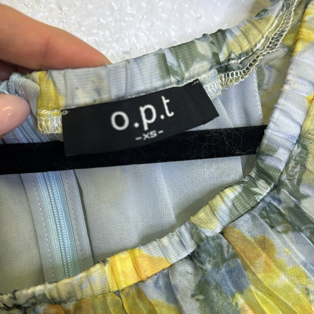 o.p.t. Yellow and Green Tiered Ruffled Maxi Sundress - Picture 7 of 12